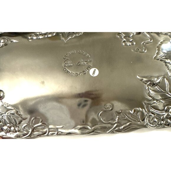ARTHUR COURT Aluminum Tray Grape Pattern Rectangle Vintage - Picture 6 of 10